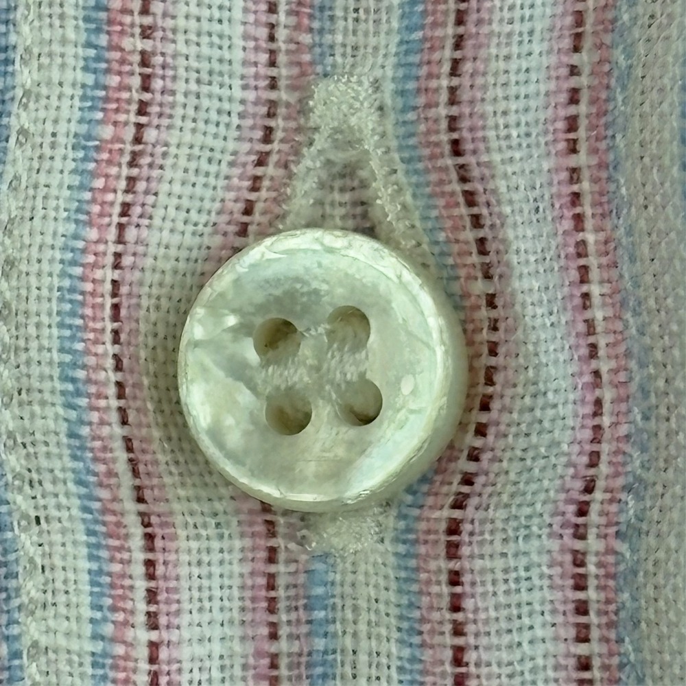 Loro Piana 100% Linen Shirt Mens XL 17 43 Long Sleeve Pink Pastel Striped Italy - Picture 5 of 11